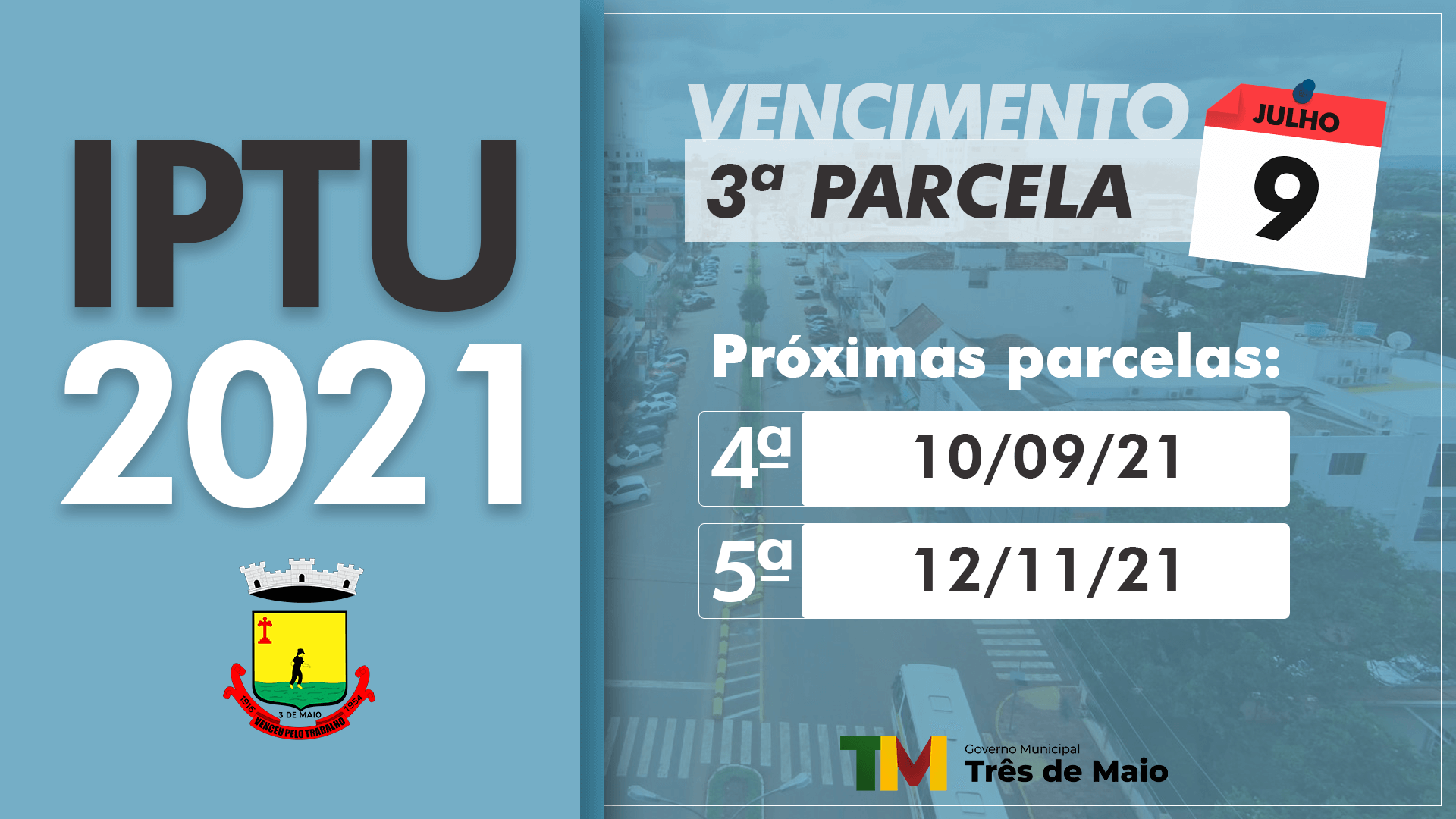 PARCELA DE PAGAMENTO DO IPTU VENCE AMANHÃ
